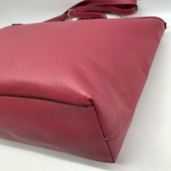 Coach Pink Crossgrain Leather City Zip Tote Bag F58846 - Picture 6 of 12